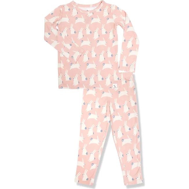 Bunny Super Soft Pajama Set, Pink | Maisonette