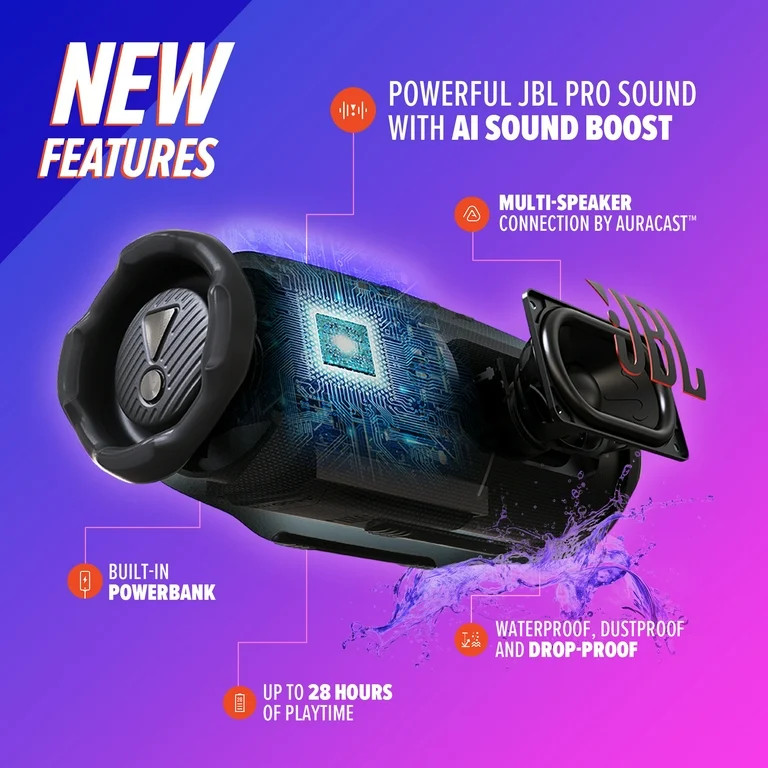 JBL Charge 6 - Portable waterproof & drop-proof Bluetooth speaker, Bold JBL Pro Sound with AI Sou... | Walmart (US)