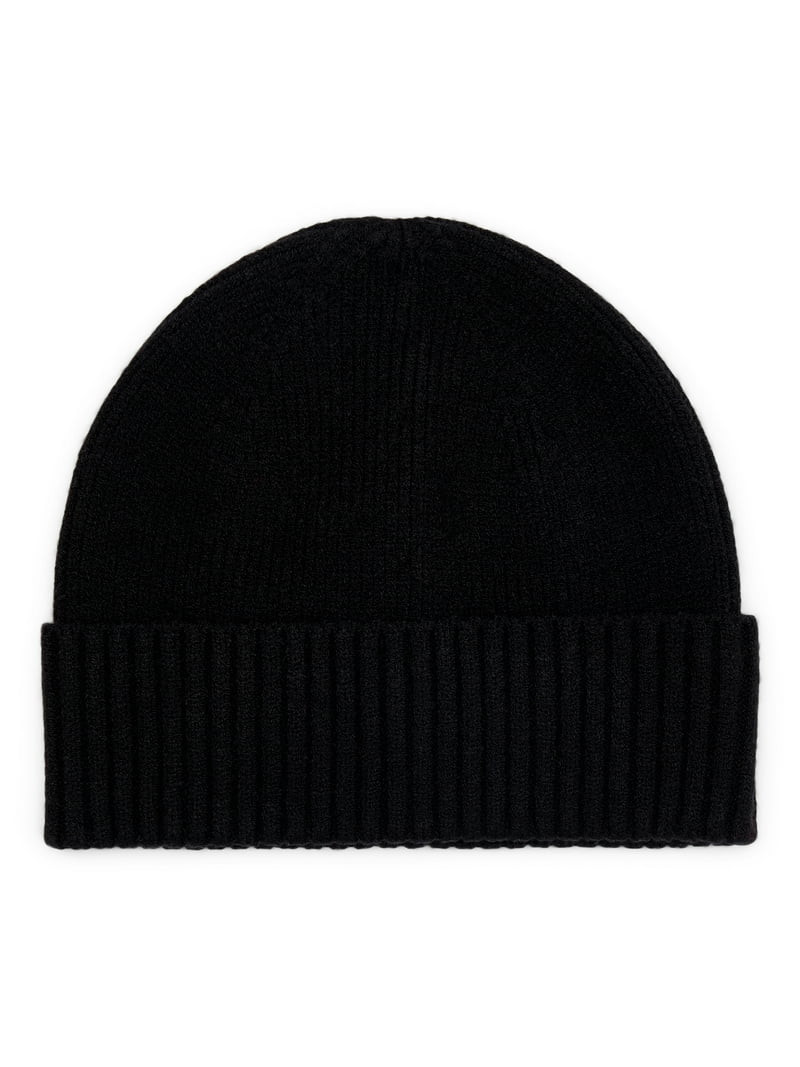 Time and Tru Women's Ribbed Beanie, Black Soot - Walmart.com | Walmart (US)