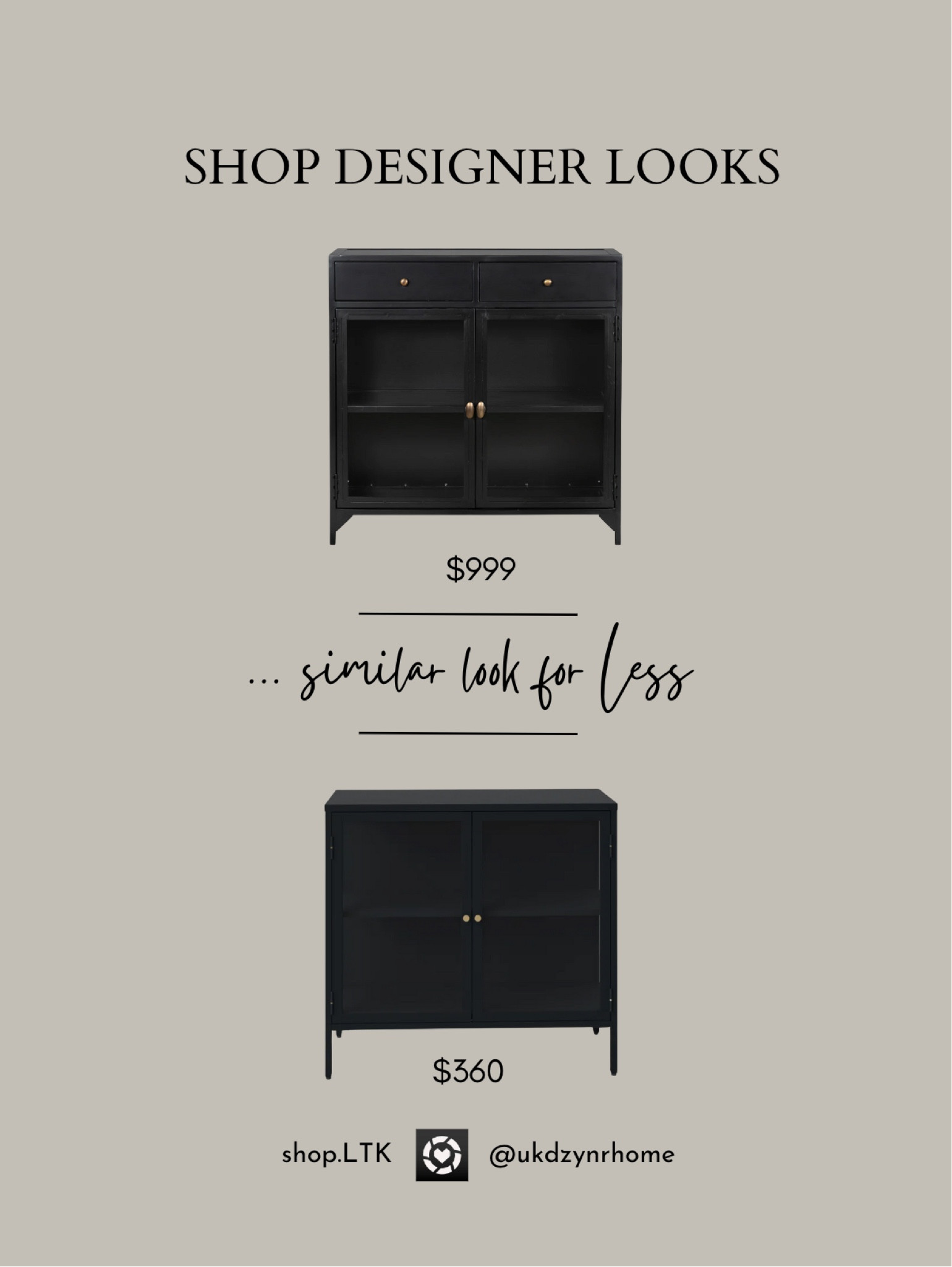 Shop Designer Looks for Less

#small cabinet
#black cabinet
#Home decor

#LTKFind #LTKhome