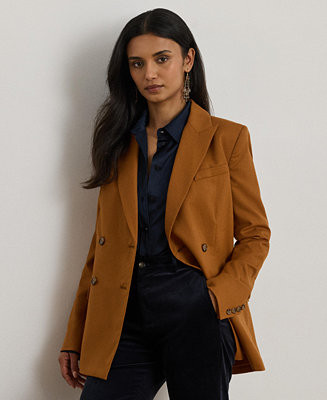 Women's Doeskin Nashill Double Breasted Twill Blazer | Macy's