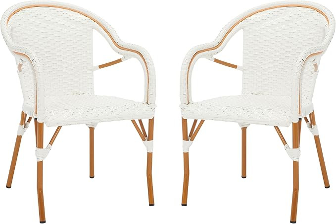 SAFAVIEH Outdoor Collection California Bistro Arm Chair Set of 2 (Fully Assembled) | Amazon (US)