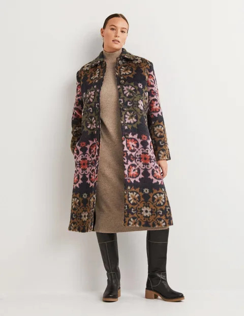 Textured Wool Coat - Wow Jacquard | Boden (US)