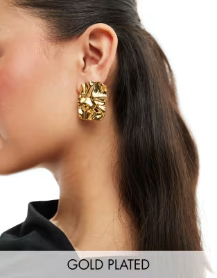 Neck On The Line estrella gold plated stainless steel statement stud earrings | ASOS (Global)