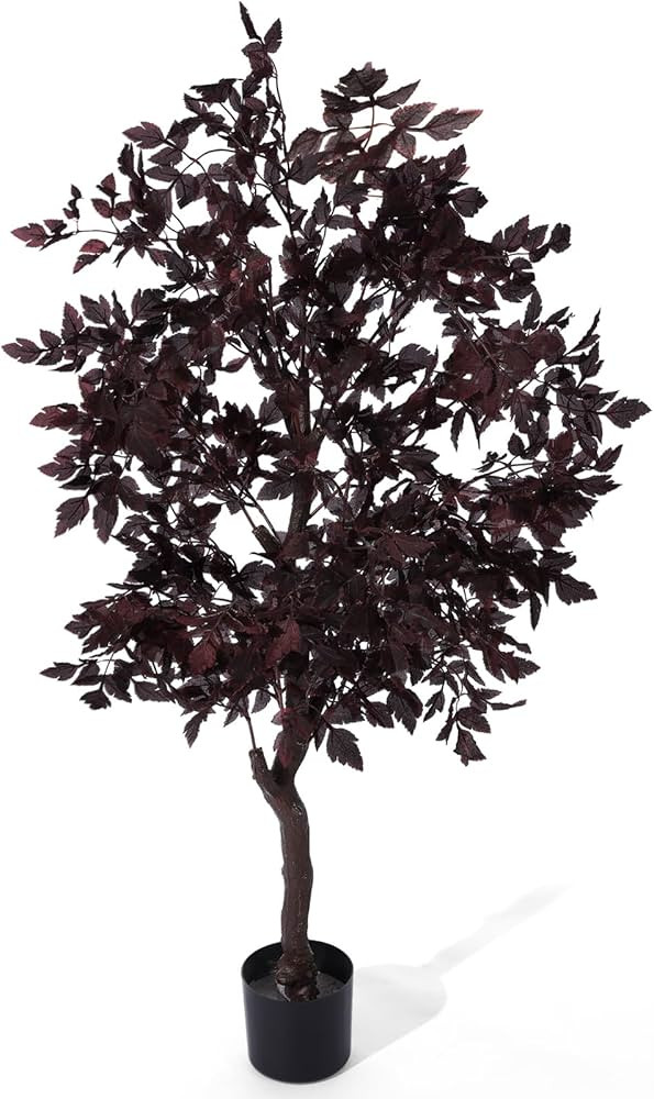 Giegxin Artificial Cimicifuga Fall Faux Trees 4.4 ft Plum Cimicifuga Stems Plant Realistic Leaf A... | Amazon (US)