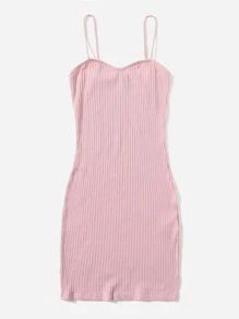 SHEIN Unity Rib-knit Solid Bodycon Dress SKU: swdress07210617714(1000+ Reviews)CottonLinen and Co... | SHEIN