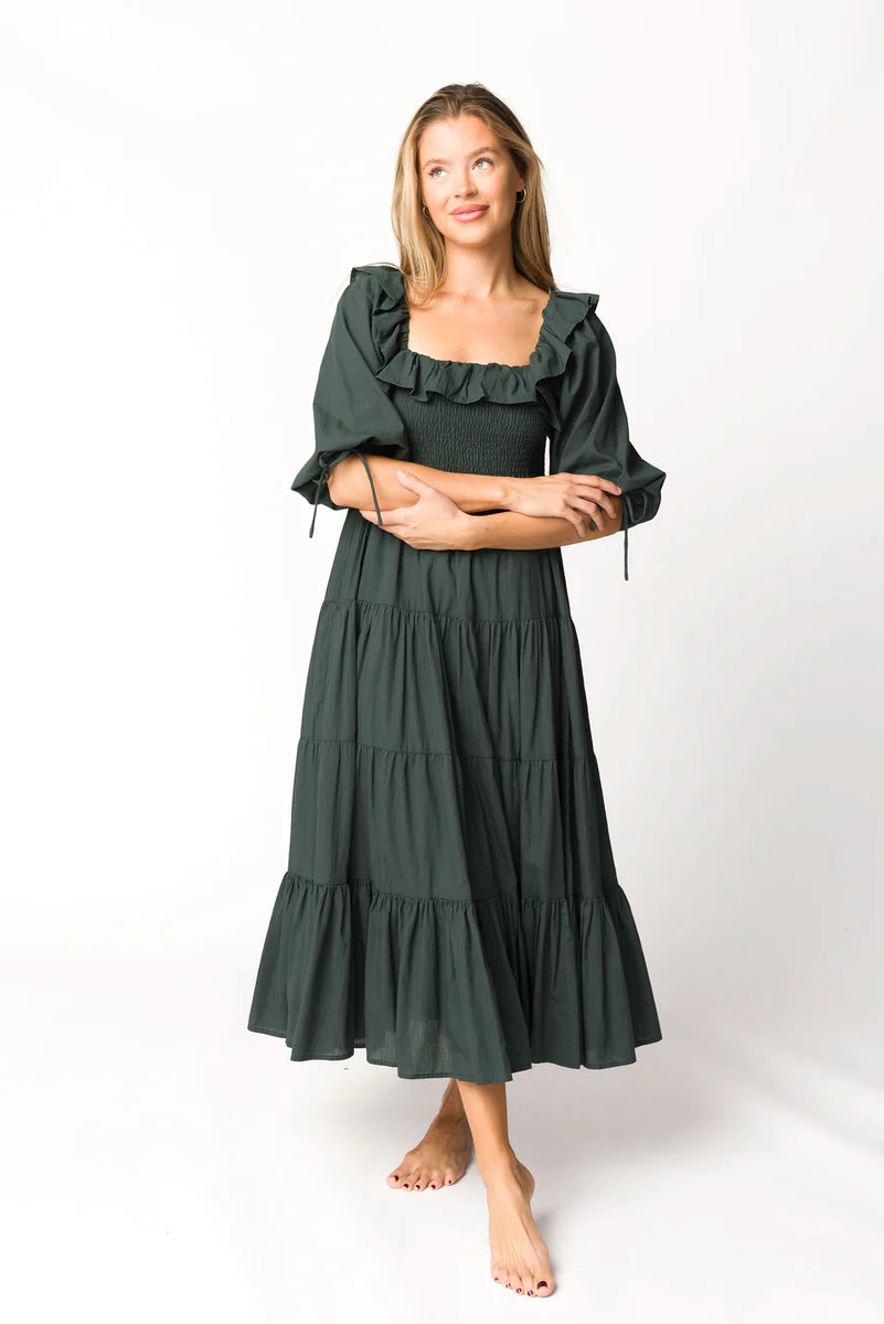 Willow Maxi Dress in Emerald Green - Bump Friendly | Worth Collective