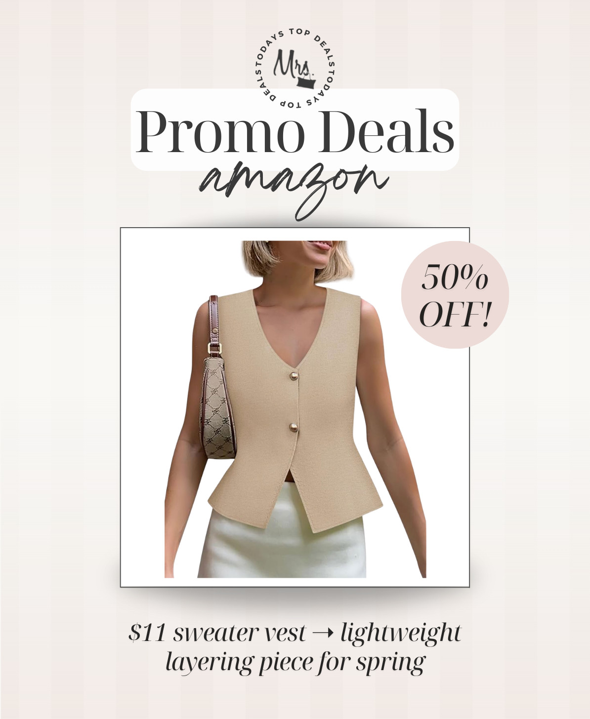 $11 sweater vest ➝ lightweight layering piece for spring 

 #LTKootd #LTKSeasonal #LTKSaleAlert