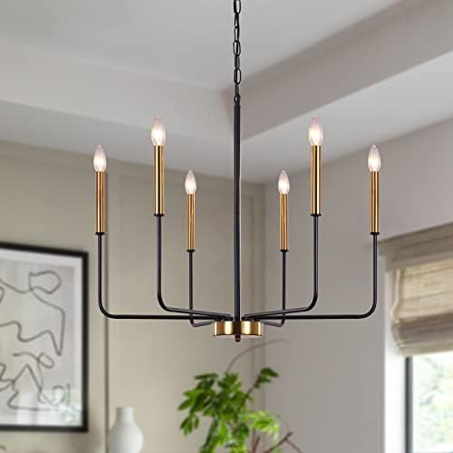 Modern Farmhouse Chandelier for Dining Room, ZCHAOZ 6 Lights Chandelier Light Fixture Adjustable ... | Amazon (US)