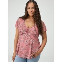 Soft Mesh V-Neck Top in Multi | Torrid (US & Canada)