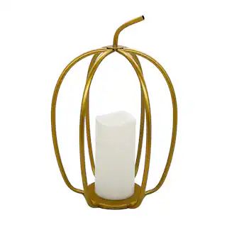 13.5" Gold Hollow Pumpkin Metal Candle Holder with LED Candle by Ashland® | Michaels | Michaels Stores