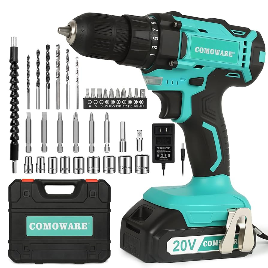 COMOWARE 20V Cordless Drill, Electric Power Drill Set with 1 Battery & Charger, 3/8” Keyless Ch... | Amazon (US)