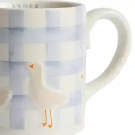 Argos Home Light Blue Gingham Check Geese Mug | argos.co.uk