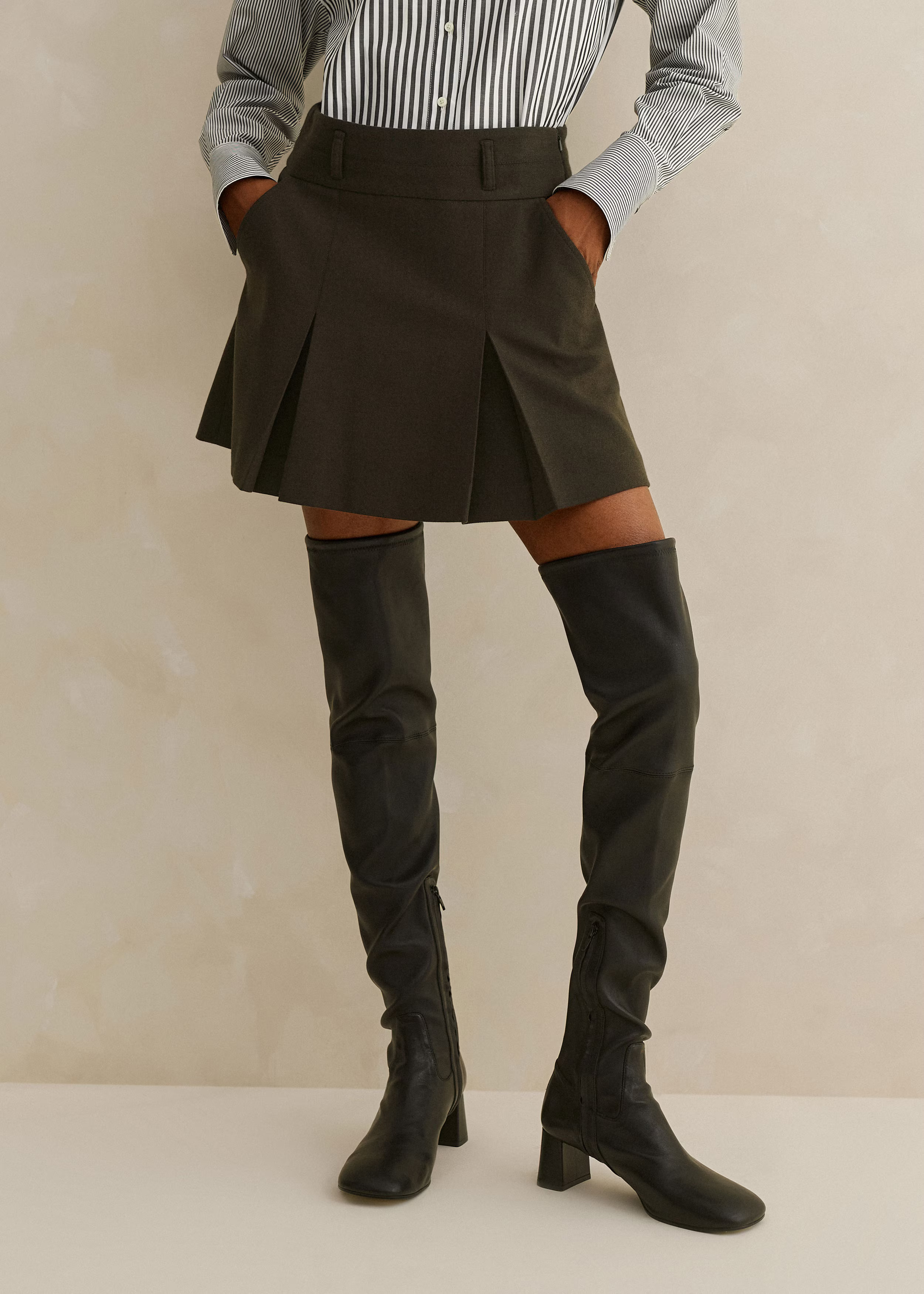 Flannel Pleated Mini Skirt | ME+EM Global (Excluding US)