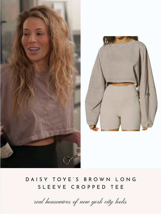 Daisy Toye's Brown Long Sleeve Cropped Tee 

 