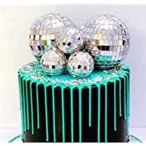 JeVenis 5 PCS Disco Ball Cake Decoration 70's Disco Cake Decoration Disco Ball Toppers Saturday Nigh | Amazon (US)
