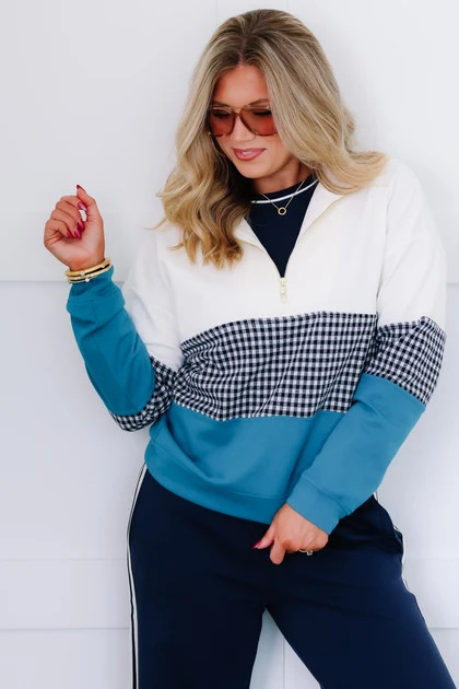 Ada Mix Navy Long Sleeve Sweatshirt | The Willow Tree
