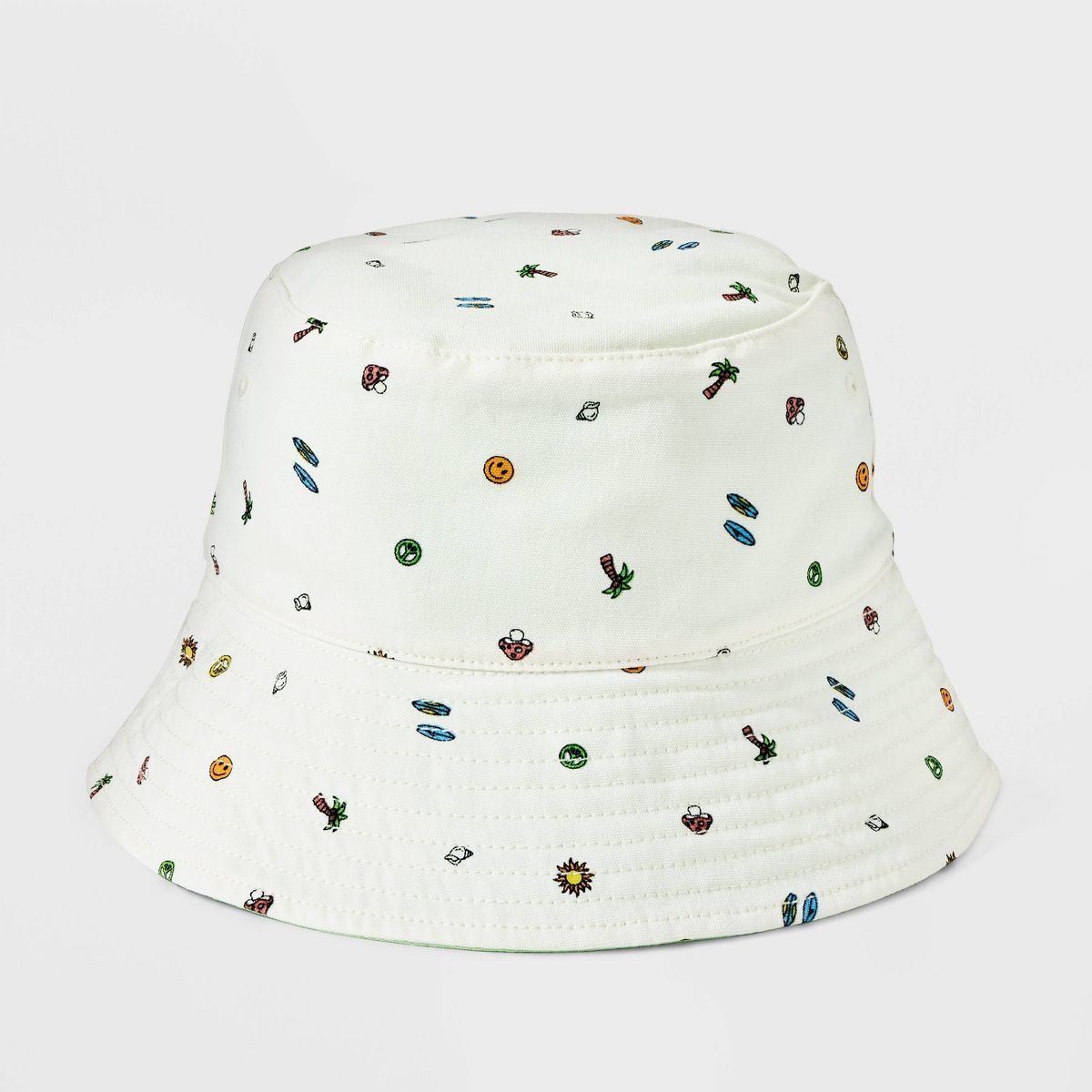 Girls' Reversible Icon Print Bucket Hat - art class™ Cream | Target