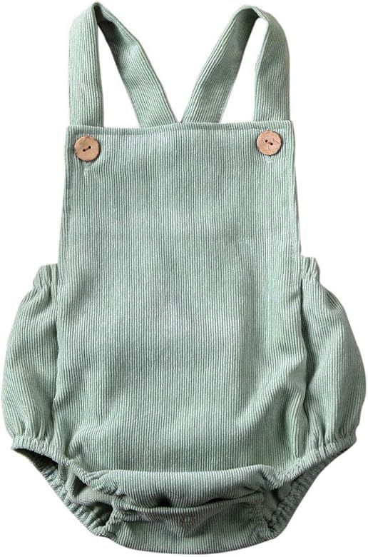 Kuriozud Newborn Infant Baby Boy Girl Romper Plain Bodysuit Backless Strap Clothes | Amazon (US)