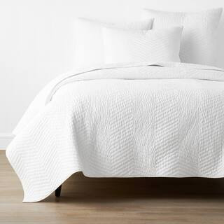 The Company Store Company Cotton White Solid King Quilt C3A3-K-WHITE | The Home Depot