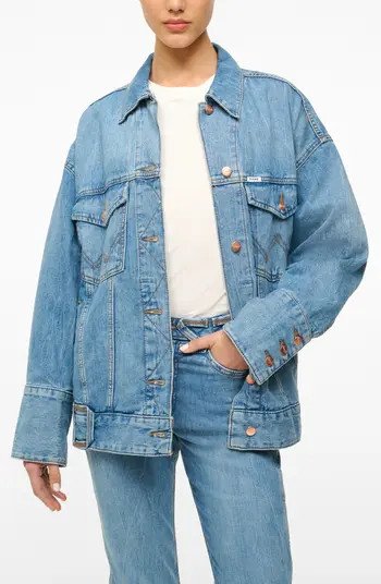 STAUD + Wrangler The Biggest Denim Trucker Jacket | Nordstrom | Nordstrom