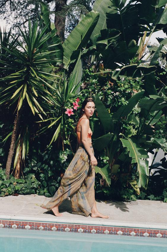 PRINTED VOLUME PANTS WITH VENTS | Zara US
