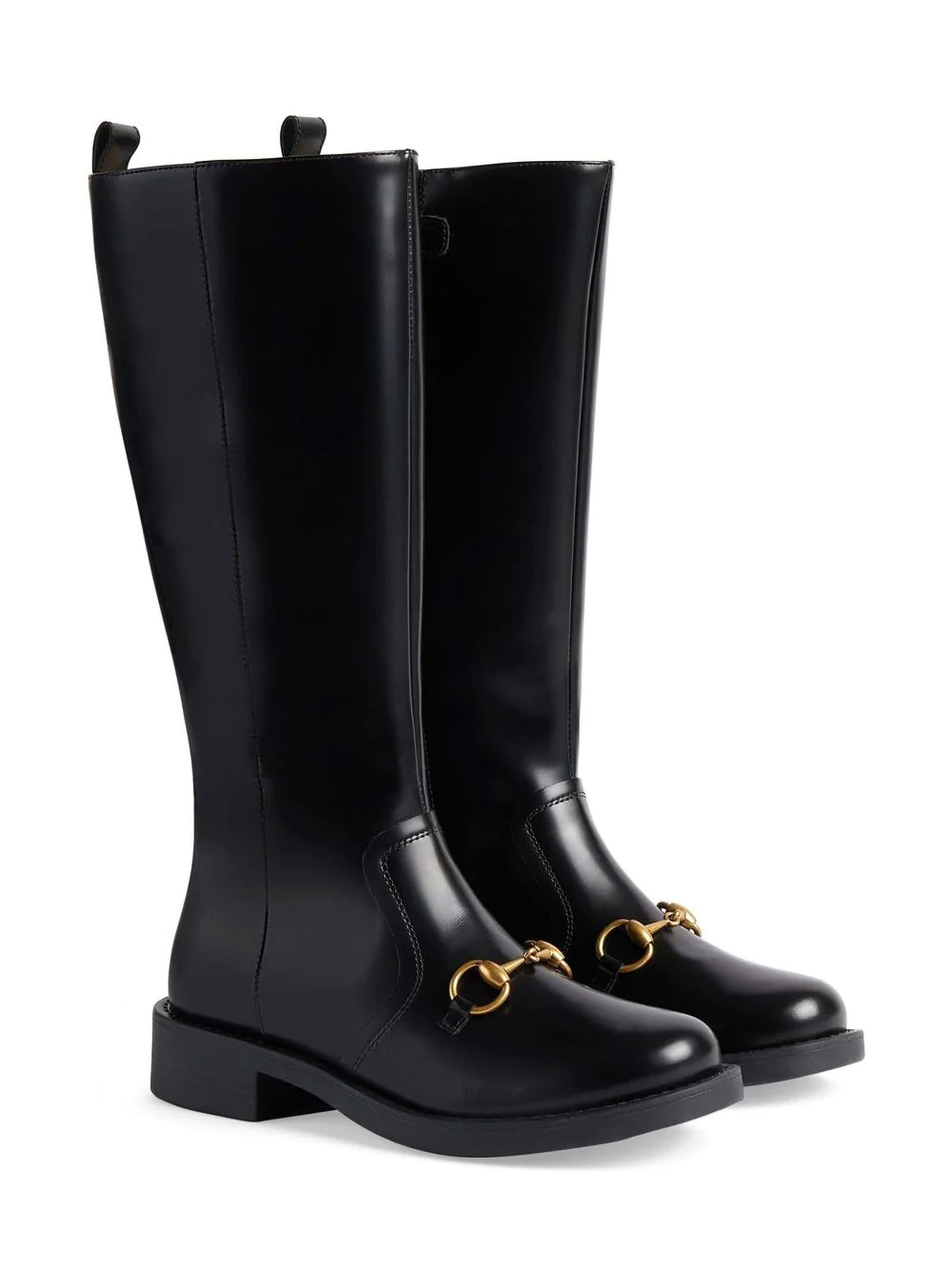 Gucci Black Leather Boots | Italist.com US
