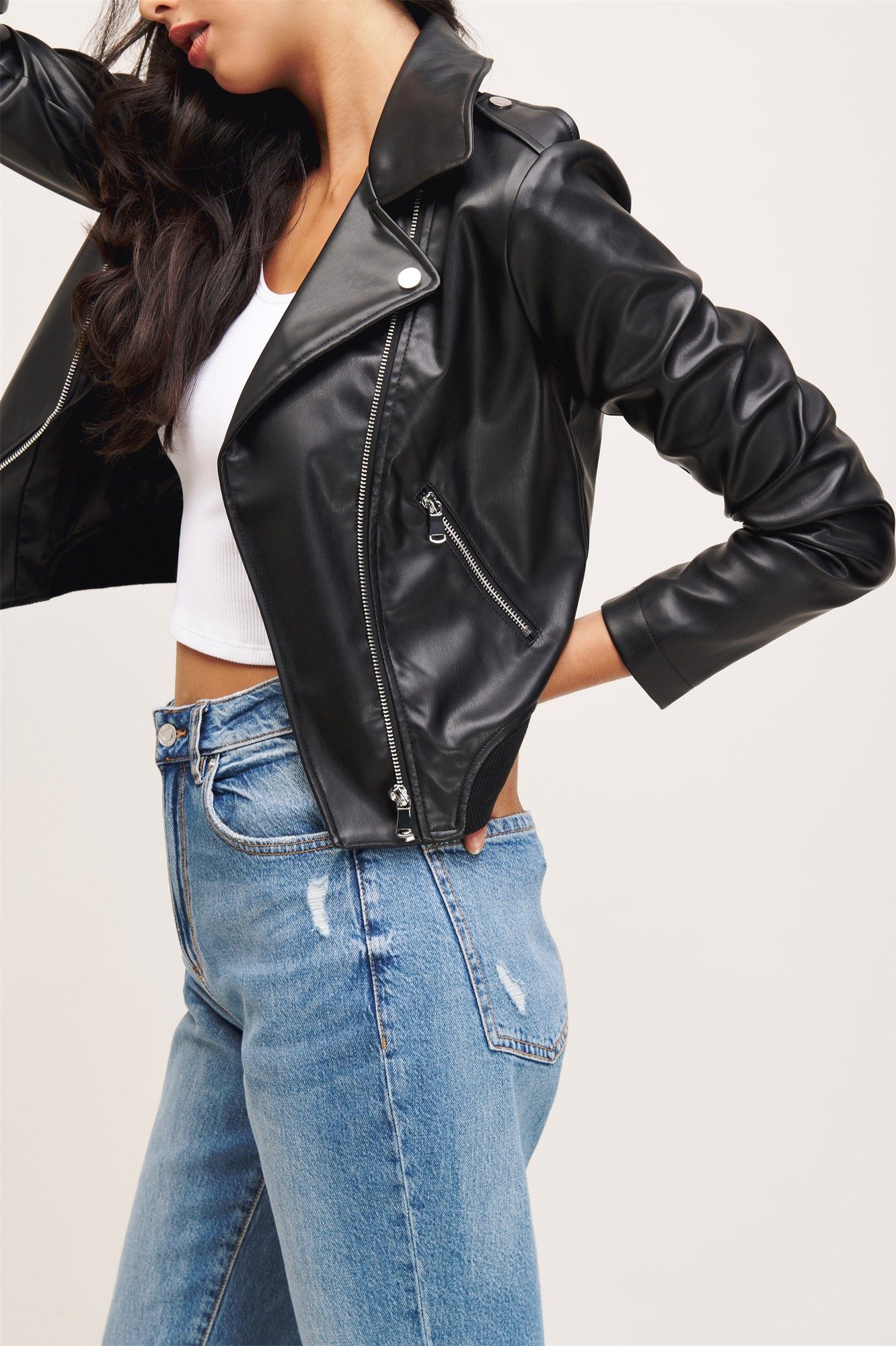 Faux Leather Bomber Jacket$59.95XSSMLXLSize chartadd to bagFind in store The ultimate fall outerw... | Dynamite Clothing