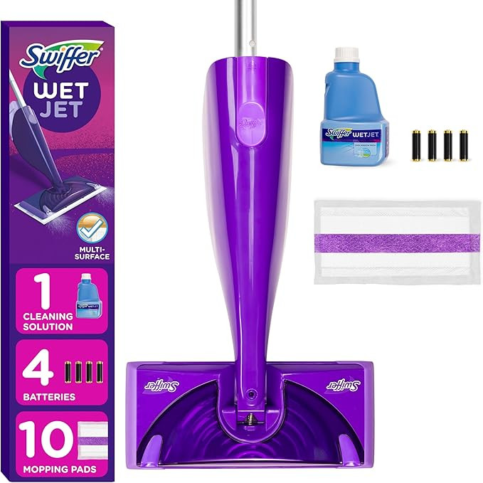 Swiffer WetJet Hardwood and Floor Spray Mop, All-in-One Mopping Cleaner Starter Kit, Includes: 1 ... | Amazon (US)