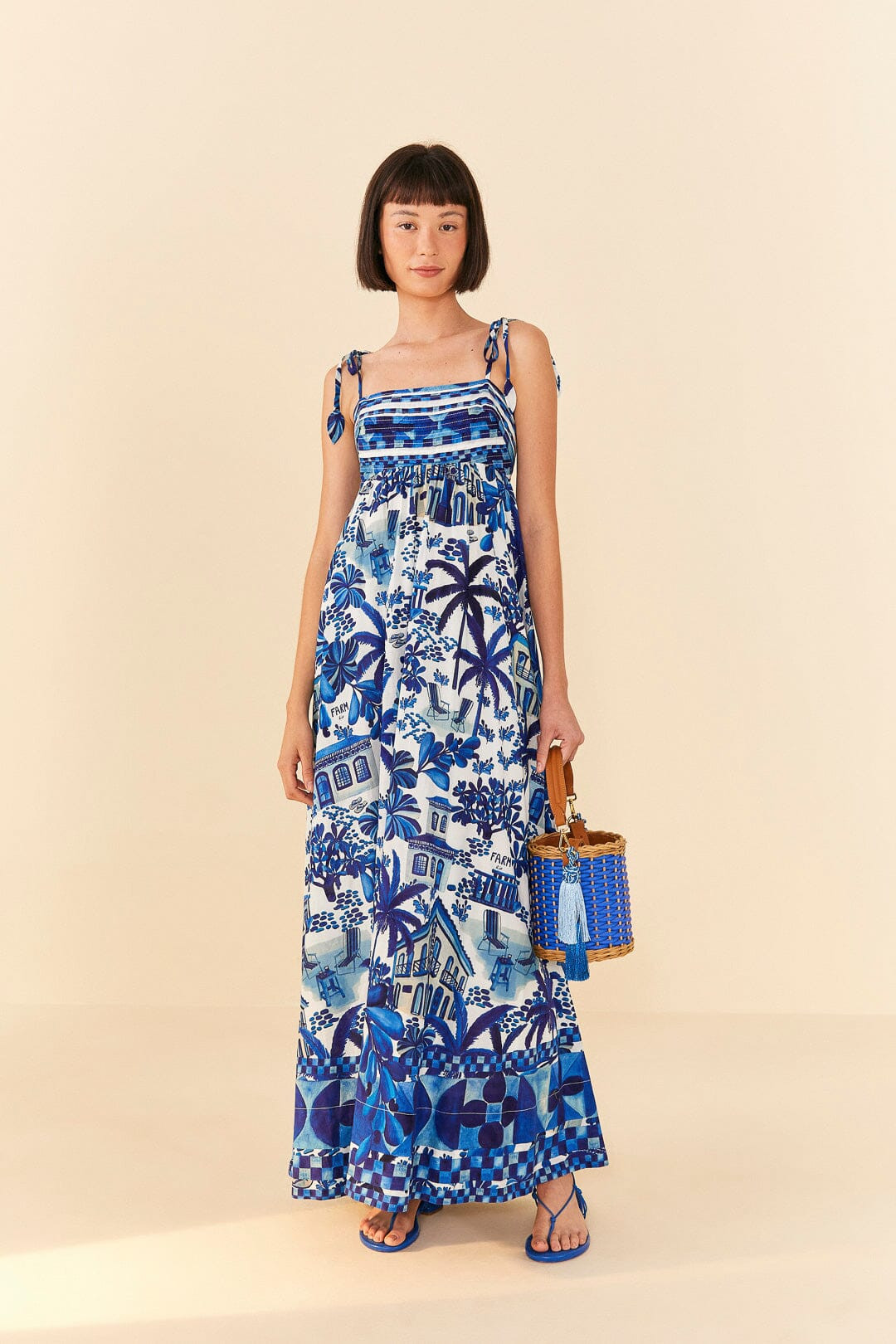 Sweet Rio Tie Strap Maxi Dress | FarmRio (US)