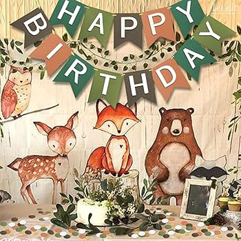 Letjolt Brown Happy Birthday Banner Birthday Party Supplies Handmade Garland Decorations Tropical... | Amazon (US)