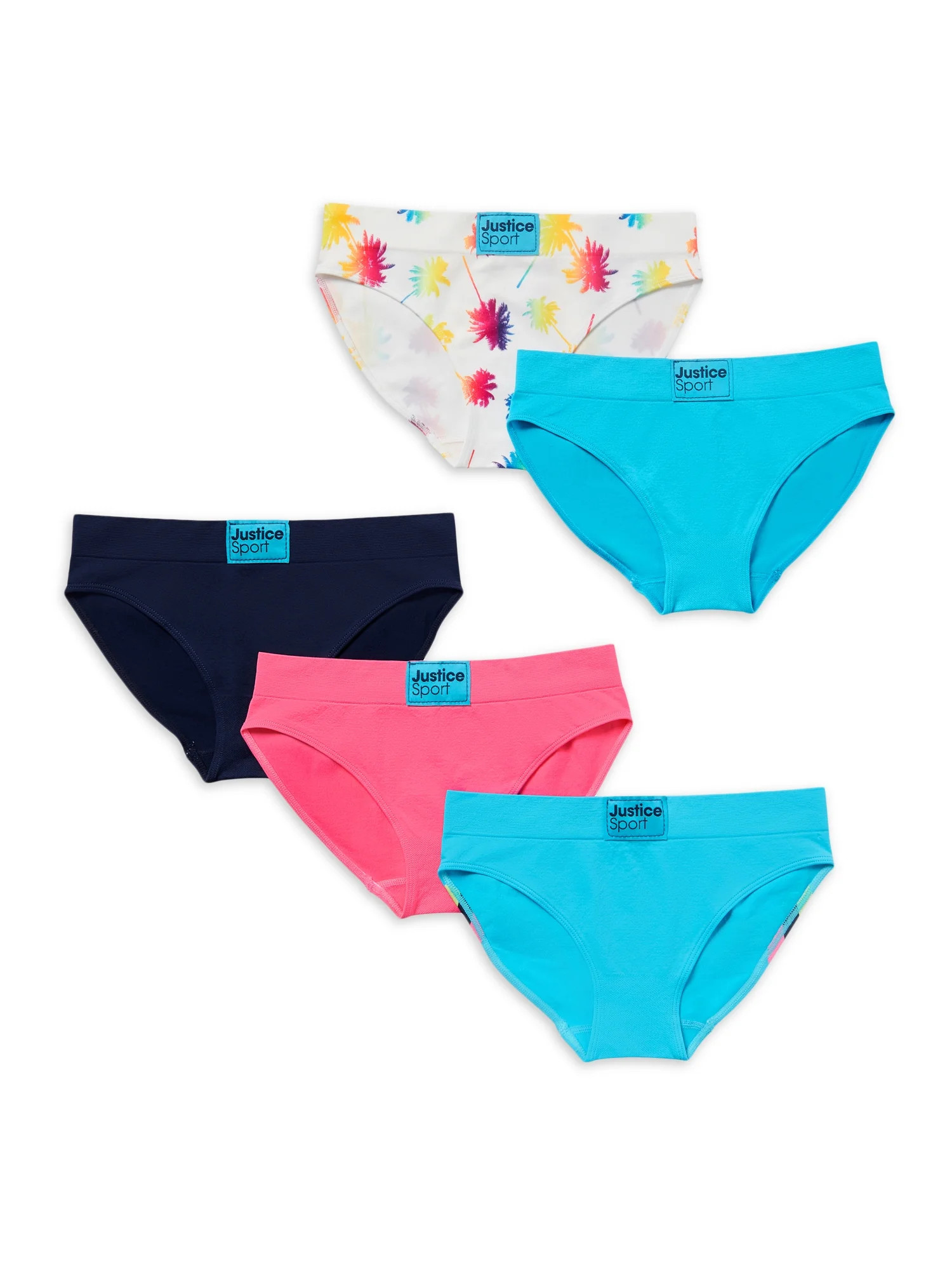 Justice Girls Nylon Spandex Bikini Underwear, 5-Pack Sizes 6-16 | Walmart (US)