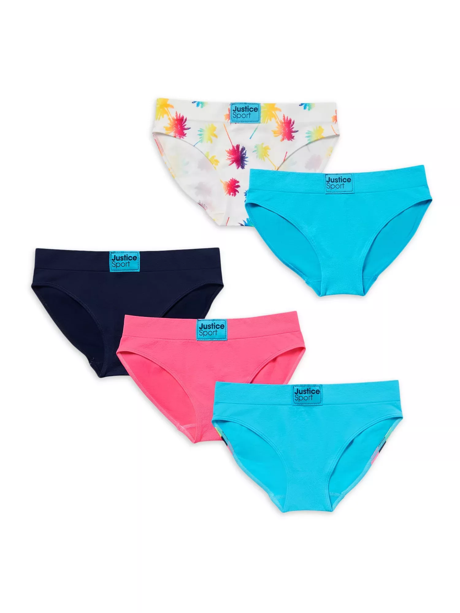 Justice Girls Boyshort Underwear, 5-Pack, Sizes 6-16 