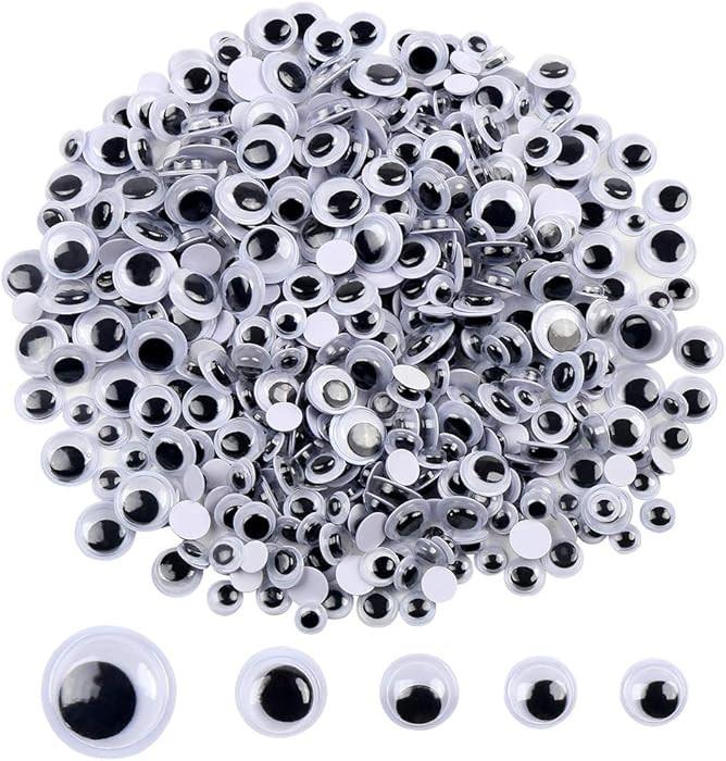 DECORA 500 Pieces 6mm -12mm Black Wiggle Googly Eyes with Self-Adhesive Backs for DIY Crafts Doll... | Amazon (US)