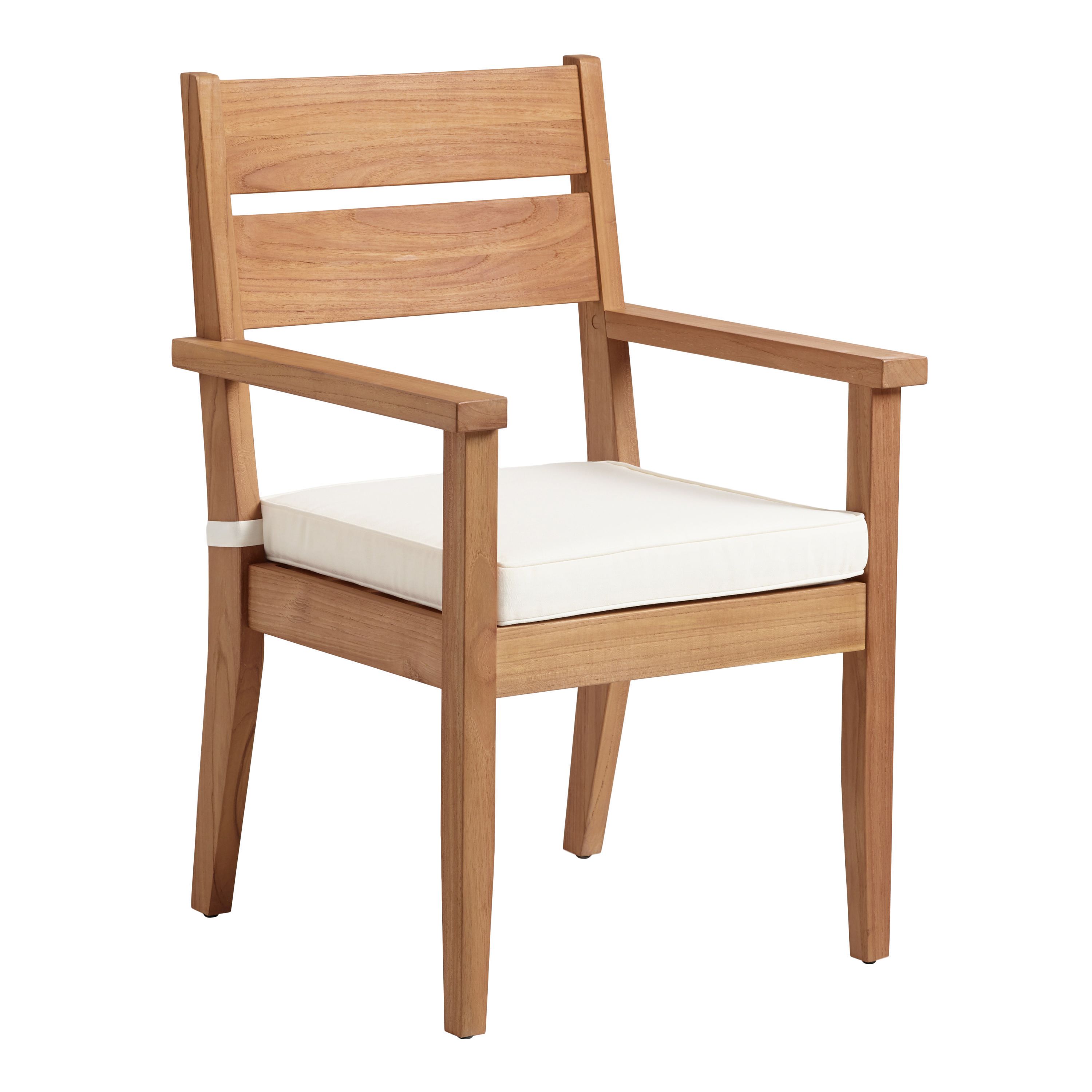 Calero Natural Teak Outdoor Dining Armchair | World Market