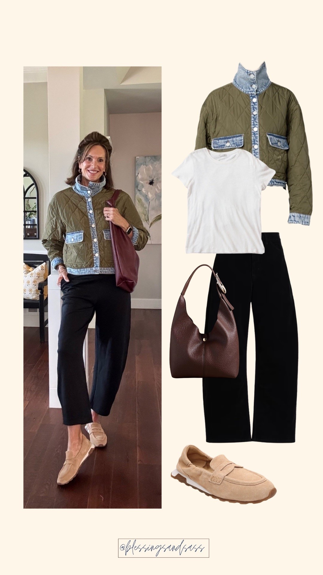 Outfit inspiration straight from my own closet! Linking everything you need to recreate this look 🤎

Quilted denim trim jacket - large White tee - large Ponte barrel pants - size small (they run big so consider sizing down) Fall style

#LTKootd #LTKSeasonal