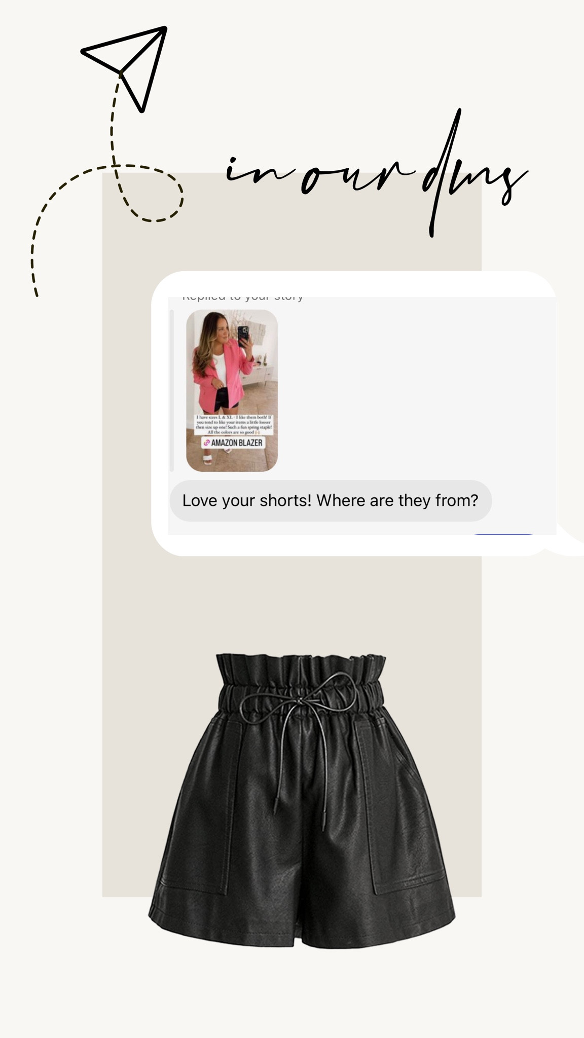 Faux leather shorts from amazon 

#LTKstyletip #LTKfit #LTKSeasonal