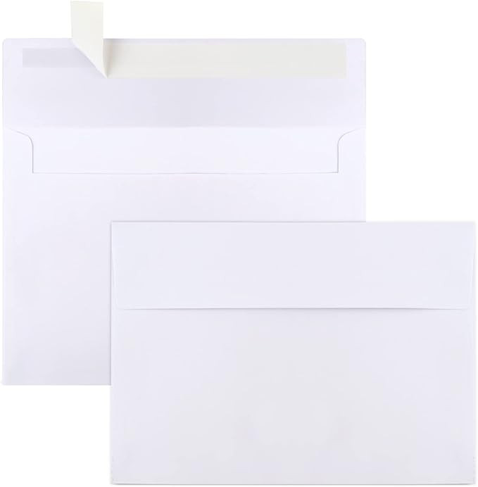 50 Packs 5x7 Envelopes, White A7 5x7 Envelopes for Invitations, Printable, Self Seal for Weddings... | Amazon (US)