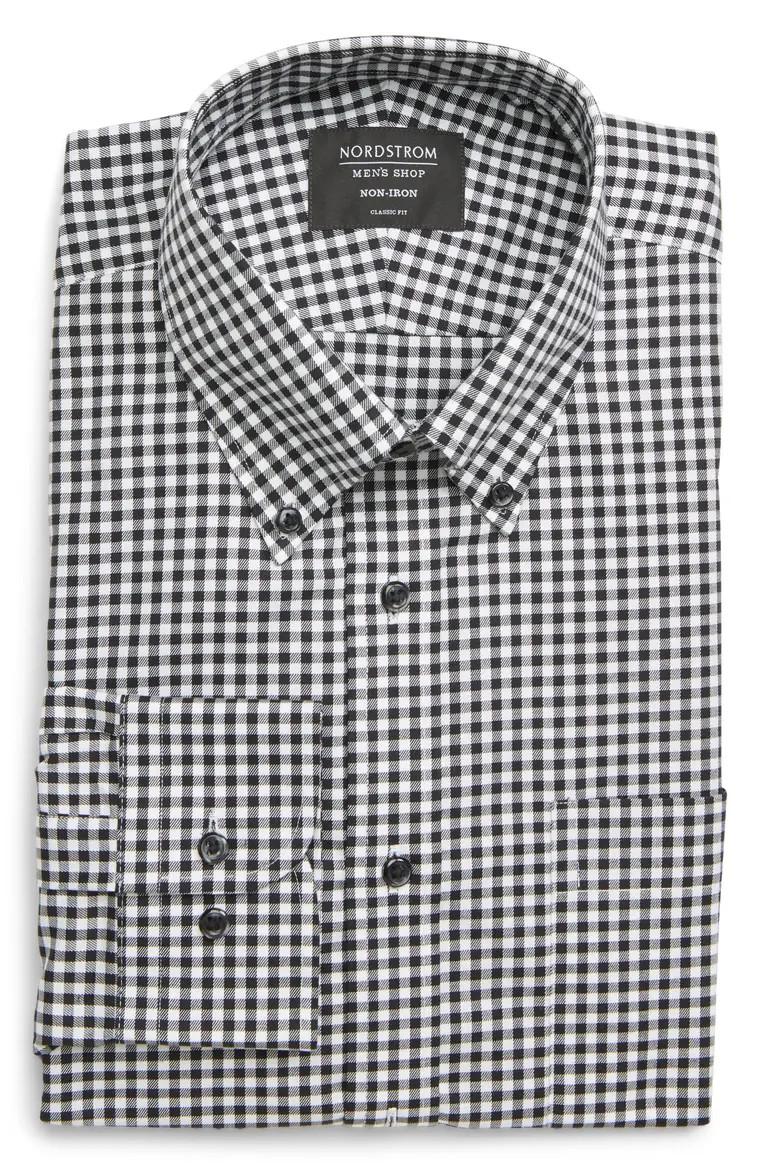 Classic Fit Non-Iron Gingham Dress Shirt | Nordstrom