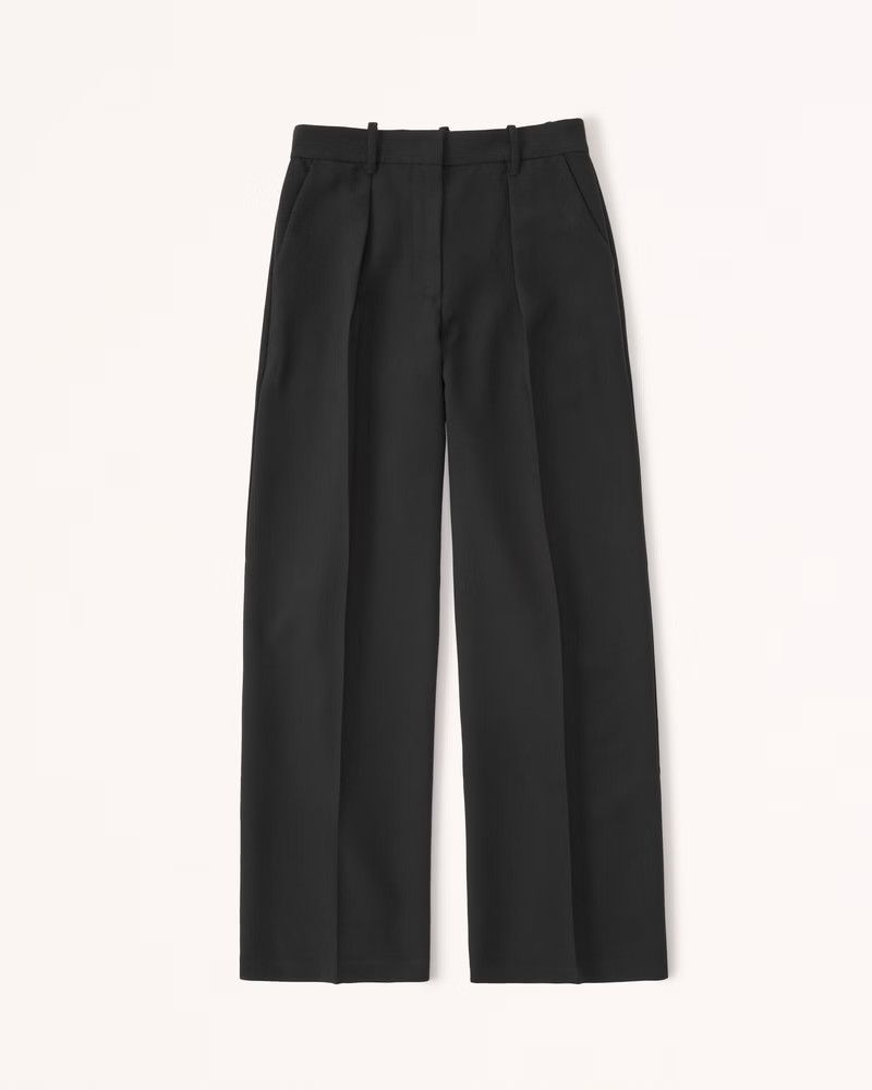 Tailored Ultra Wide-Leg Pant | Black Work Pants | Spring Pants Outfits | Spring Fashion 2023 | Abercrombie & Fitch (US)