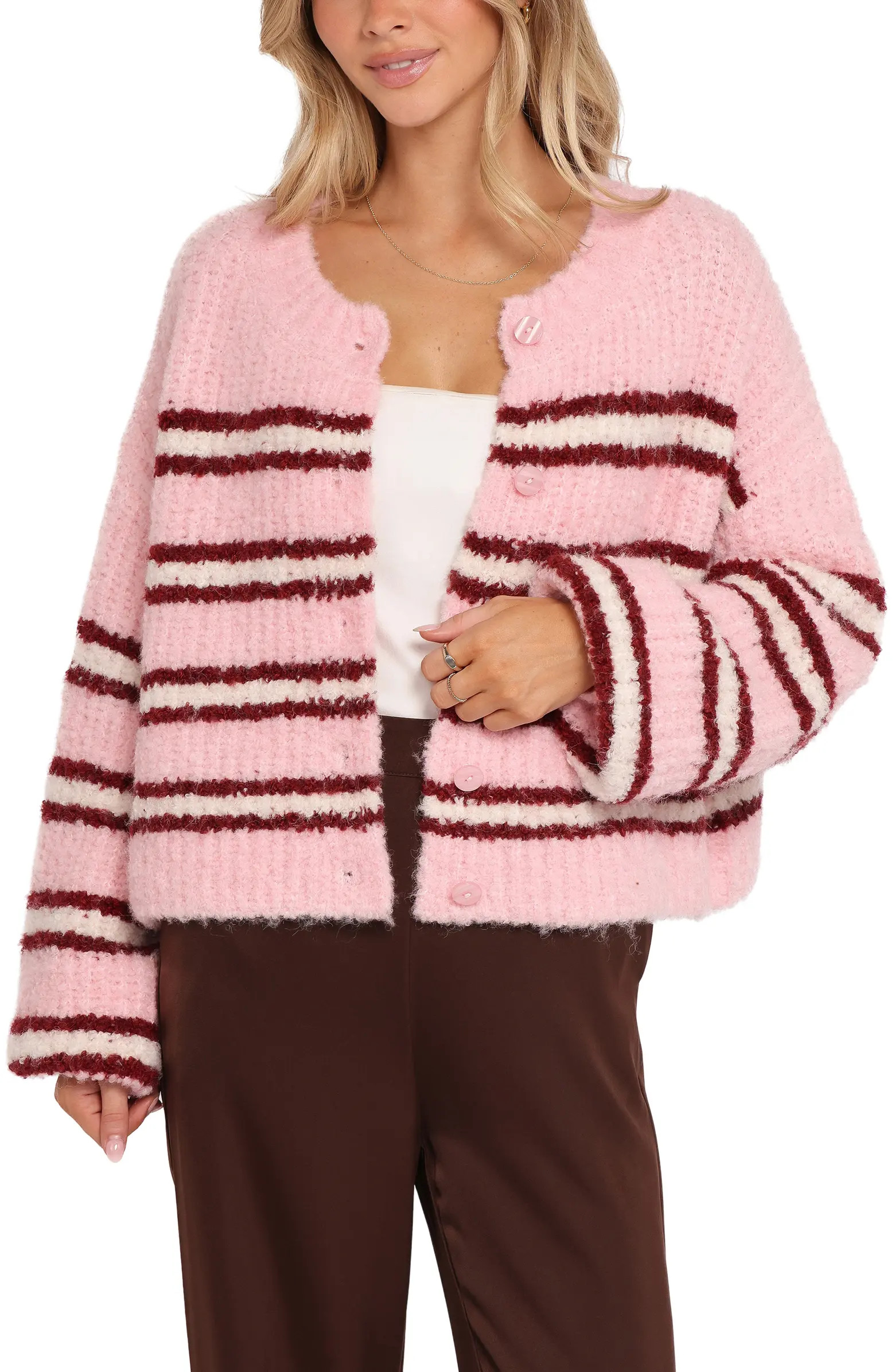 Albertine Bouclé Crop Cardigan | Nordstrom
