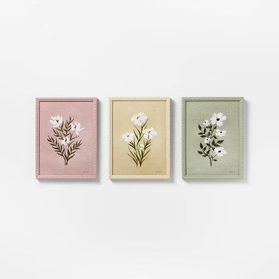 (Set of 3) 12"x16" Flower Framed Arts - Threshold™ designed with Studio McGee | Target