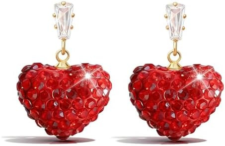 Valentine Outfits for Women Valentines Earrings Red Heart Earrings Valentines Day Outfit Women Va... | Amazon (US)