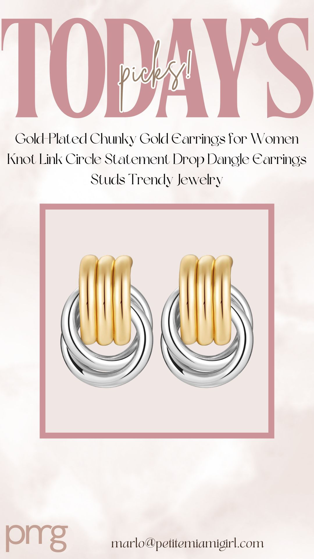 Today's picks Gold-Plated Chunky Gold Earrings for Women Knot Link Circle Statement Drop Dangle Earrings Studs Trendy Jewelry. 

 #LTKFindsUnder50 #LTKStyleTip