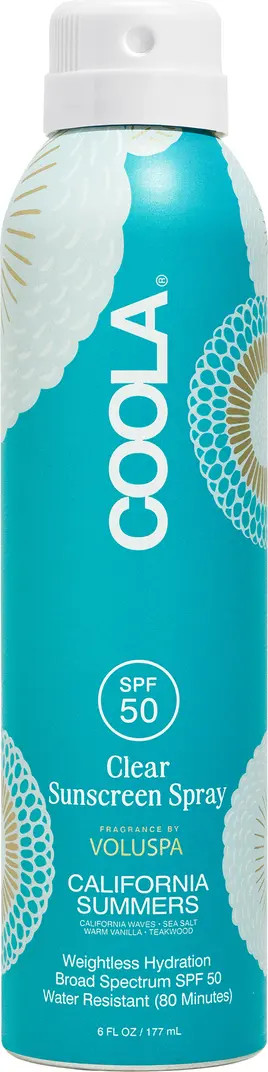 x Voluspa Clear Sunscreen Body Spray SPF 50 California Summers | Nordstrom