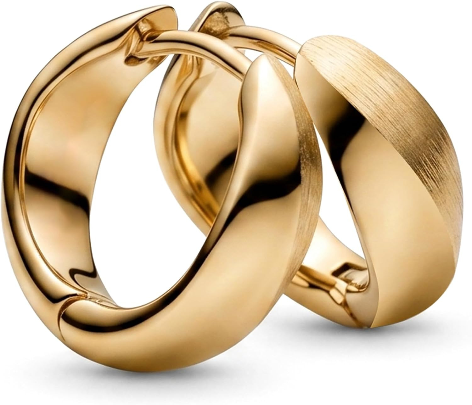 14K Gold Plated Dainty Stylish Minimalist Half Matte Small Huggie Earrings for Women | Surgical Grade Hypoallergenic Stainless Steel | Amazon (US)