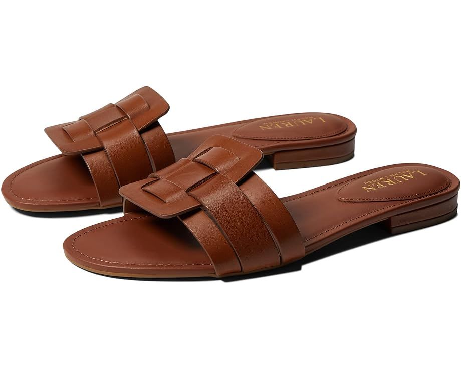LAUREN Ralph Lauren Emerey Burnished Leather Sandal | Zappos
