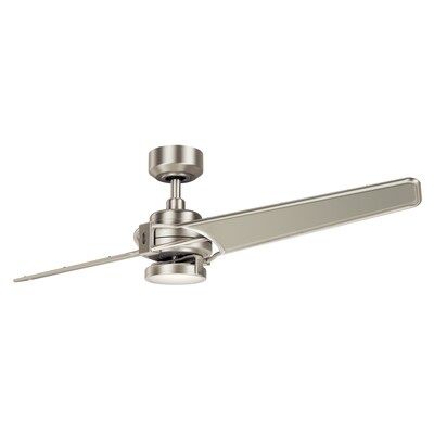 Kichler Xety 56-in Brushed Nickel Indoor Ceiling Fan with Light Wall-mounted (2-Blade) Lowes.com | Lowe's