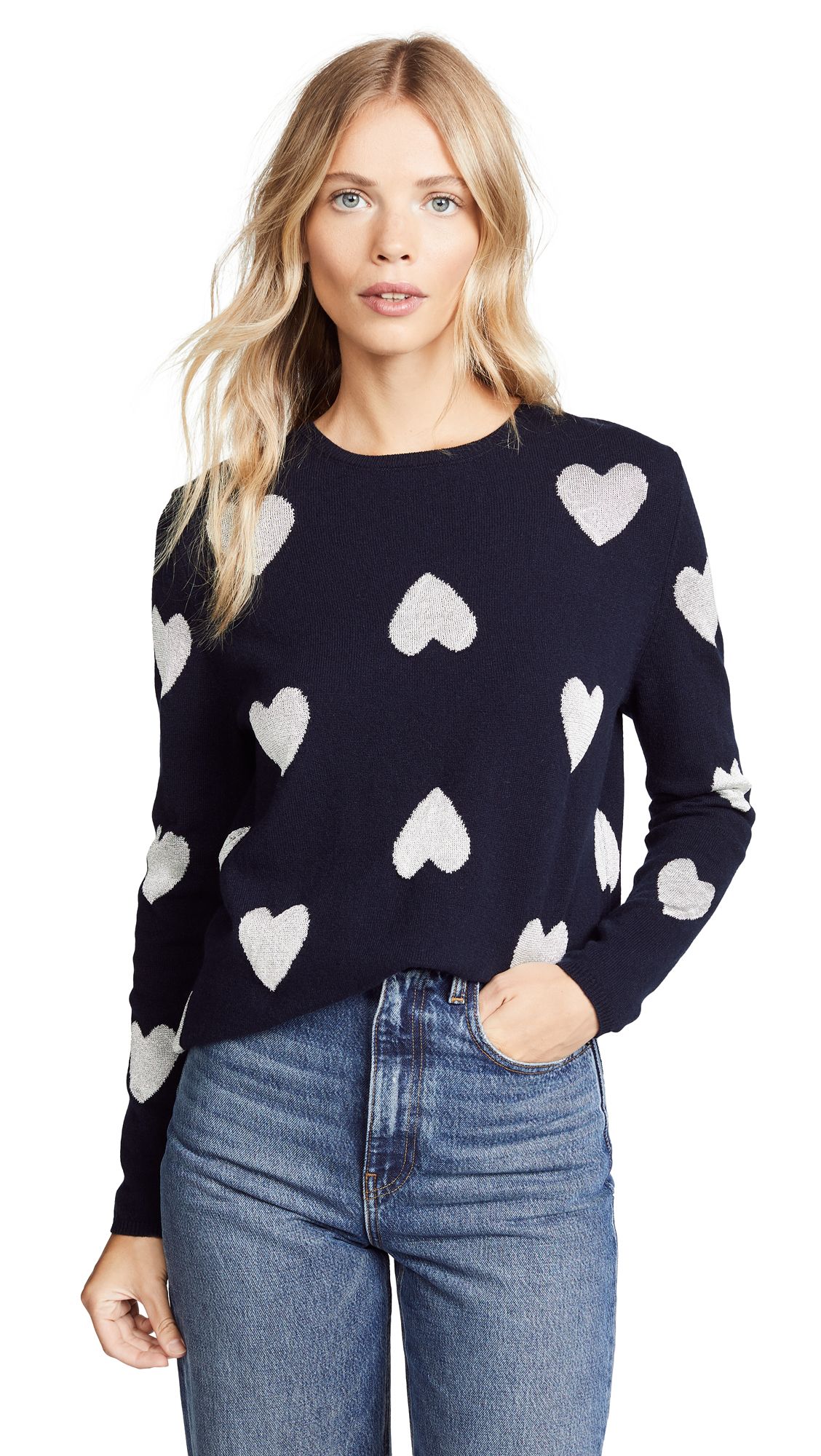 Chinti and Parker Metallic Heart Sweater | Shopbop