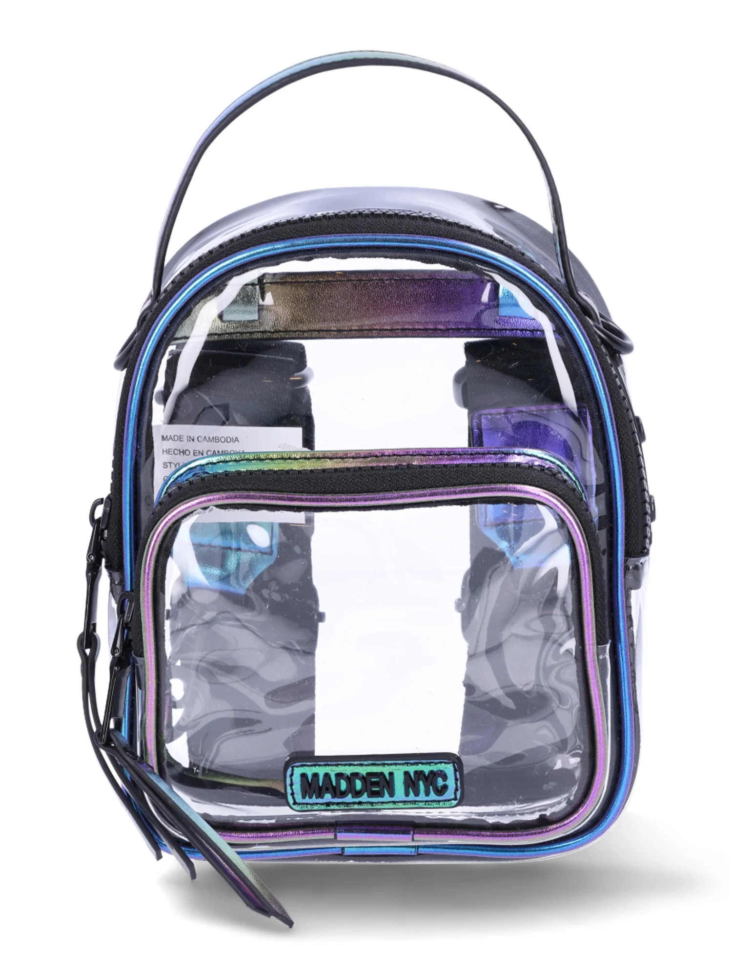 Madden NYC Women’s Clear Mini Convertible Backpack, Iridesceent | Walmart (US)
